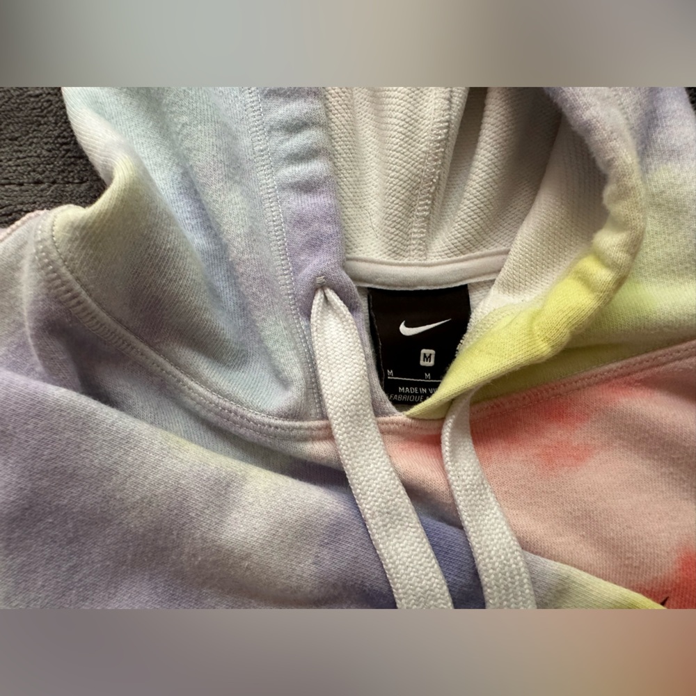 Nike Hoodie Size M Oversized Big Kids Adults Pastel Tie-Dye  Red, Yellow, Blue - Picture 5 of 12